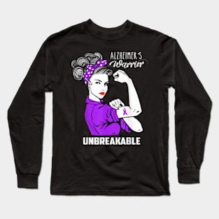 Alzheimers Warrior Unbreakable Long Sleeve T-Shirt